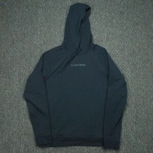 Lululemon Hoodie Mens Medium Blue City Sweat Logo Pullover Hooded Long Sleeve